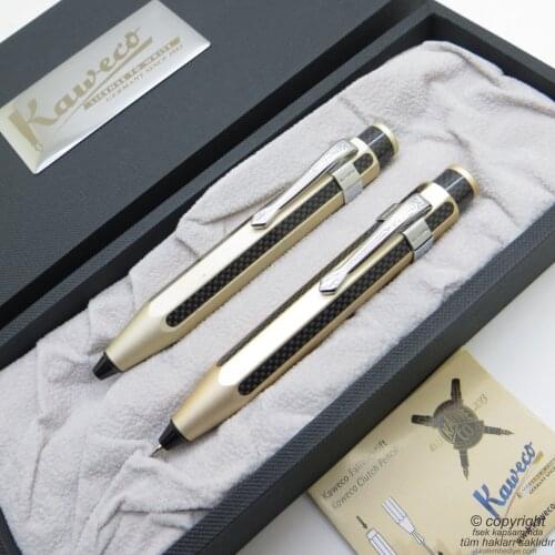 Kaweco Champagne Metal Ballpoint Pen + 07 Versatil Pen Set | İsme Special Pen