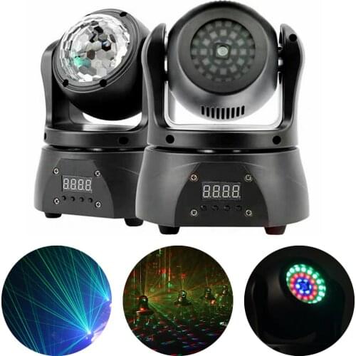 New Mini Disco 3IN1 Moving Head Light Beam Strobe Green Laser Moving Head Lights DJ Equipment Party KTV Wedding Club Light