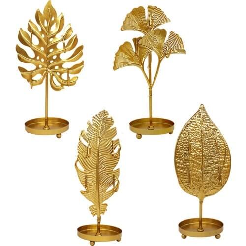 Leaf Shape Iron Jewelry Display Racks Jewelry Storage Racks Earrings Necklace Bracelet Ring Holder Stand Jewelry Organizer Rack