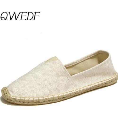 2019 New Mens casual shoes Hemp Slip-On Fisherman Shoes 2019 Brand New Breathable Espadrilles Flats Solid Moccasins A10-18