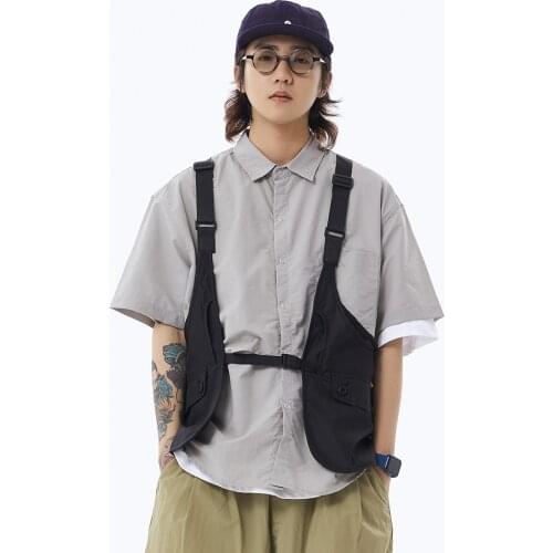 Multi-pocket Adjustable Game Vest Mens Amekaji Safari Style Cargo Vest Loose Casual Outdoor Waistcoat Men Tactical Vest