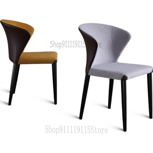 Nordic Designer Light Luxury Dining Chair Home Restaurant Cloth Chair Solid Wood Stool Modern Simple Creative Armchair