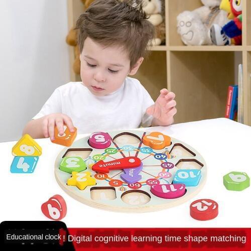 Baby Children Learn Timetable Toys Digital Clock Watch Cognitive Kindergarten Montessori Early Education Teaching Aid P147
