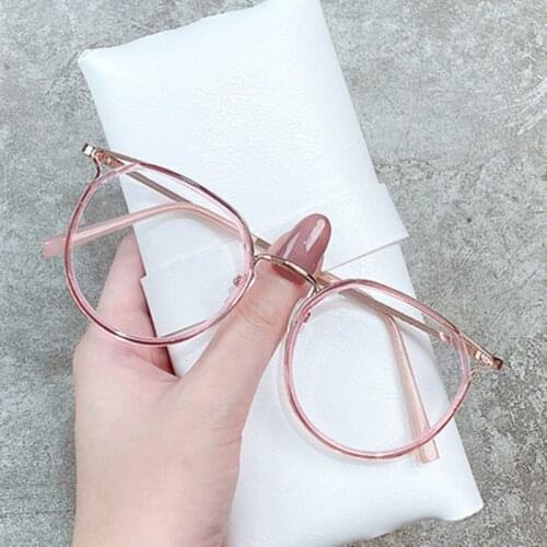 New Retro Round Pink Frame Myopia High Women Men Vintage Metal Nearsighted Quality Reading Glasses -1.0,-1.5,-2.0 To -6.0