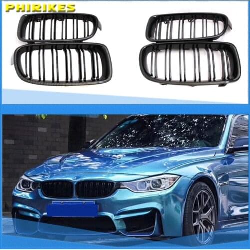 Pair Gloss Matt Carbon Black 3 Color Front Kidney Grille For BMW 3 Series F30 F31 F35 F80 2012 2013 2014 2015-2018 Racing Grills