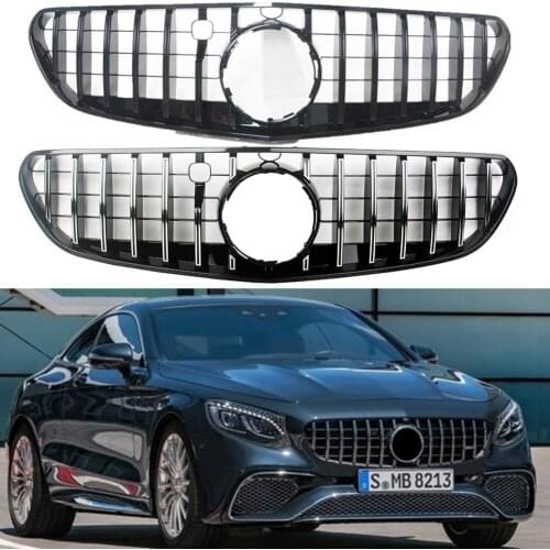 Front Bumper Racing Grill Billet Grille Cover For Mercedes-Benz W217 S Coupe 2015 2016 2017