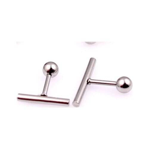 STENYA 1pair/lot T Bar Shape Stud Earrings Fashion Styles Screw-back Rock Punk Gothic Brincos Mens Stainless Steel Jewe