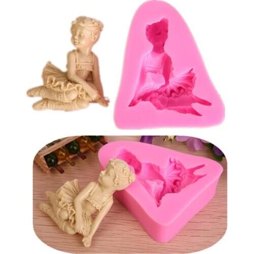 Angel Girl Cake Liquid Silicone Cake Mold Chocolate Molds Pastry Pudding Ice Cube Mould Wedding Decoration DIY Baking Tools