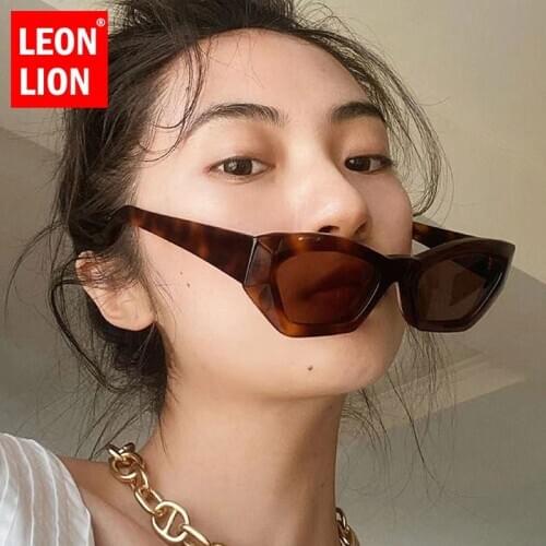 LeonLion Retro Cateye Women Sunglasses Irregular Sunglasses Women 2021 Fashion Brand Sunglasses For Women Small Frame Okulary