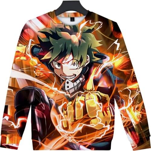 3D My Hero Academic Printed O-Neck Sweatshirts Women/Men casual Streetwear Sweatshirts Casual Trendy cool Clothes max 4XL