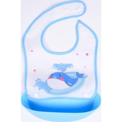 Baby bib imitation silicone waterproof rice pocket food eat dinner clothing baby feeding after meals bavoir tablier bebe souple
