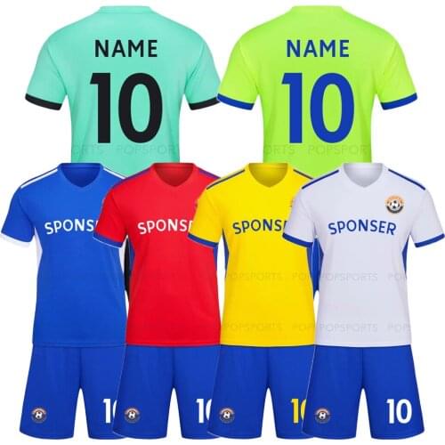 2021 Football sublimation Custom name number logo uniforms soccer jerseys Wholesale blank sportwear for men and children