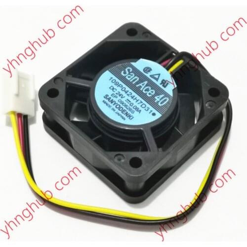 SANYO DENKI 109P0424H7D31 DC 24V 0.08A 40x40x15mm Server Cooling Fan
