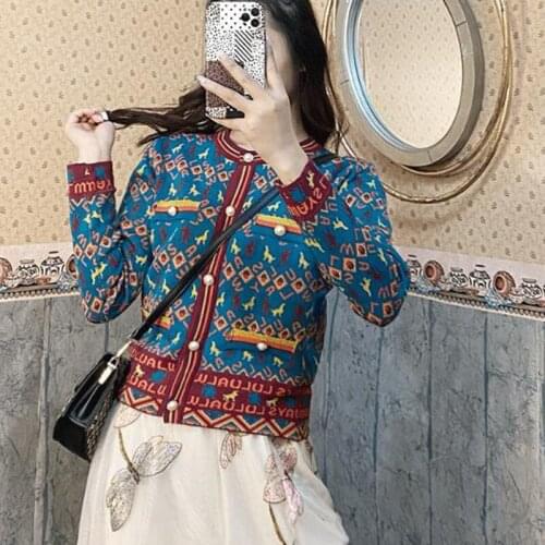 Women Vintage Knitted Cardigan Single Breasted O-Neck Long Sleeve Sweater Outwear Y2k Top Winter Clothes Korean Pull Femme Zaful