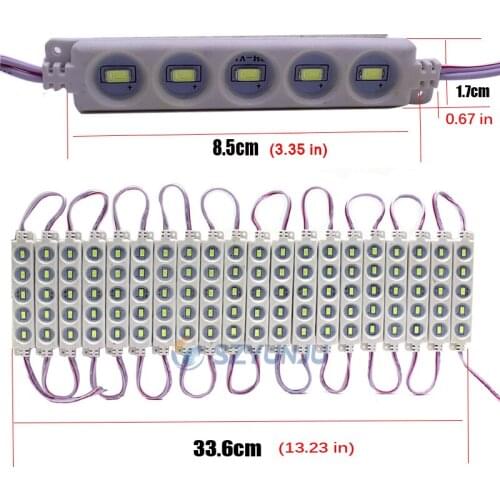 20pcs SMD 5730 5leds Injection LED Module Waterproof Tape White Light DC 12V