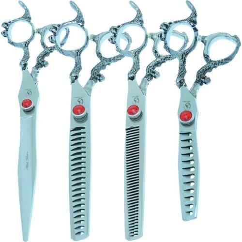 6.0" 7.0" 8.0" Professional Pets Cutting Scissors Dogs Grooming Shears Japanese 440c Animals Thinning Shears Cats Clipper B0065A