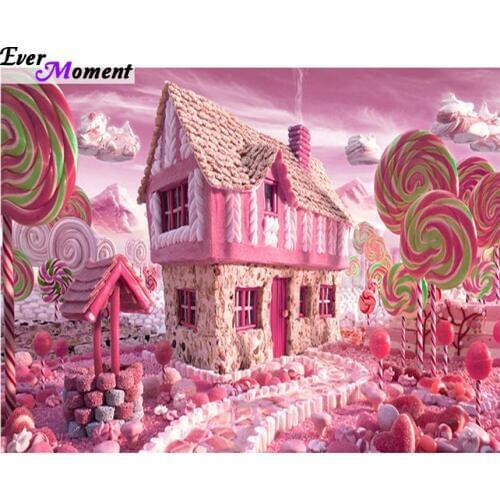Diy diamond painting full Square Diamond Embroidery paste 3D 5D resin craft needlework Cross Stitch Cartoon candy house ASF308