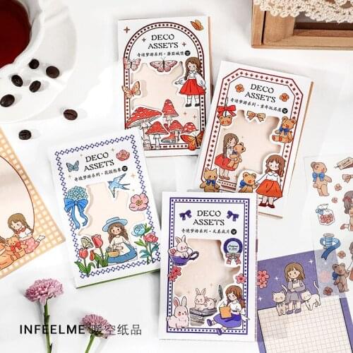 20set/lot Memo Pads Sticky Notes Wonderland Sleepwalking Series paper Junk Journal Diary Planner Stickers Scrapbooking