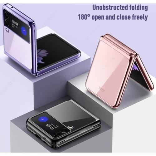 For Samsung Galaxy Z Flip3 Case Luxury Slim Matte Hard PC Case For Samsung Galaxy Z Fold 3 5G Fold 2 Plating Clear Case Cover