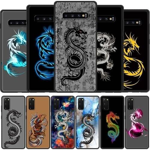 Black Dragon Cool Phone Case For Samsung Galaxy S20 FE S10 S21 Plus S20 Ultra 5G S10e S8 S9 Plus S7 Edge Black Cover