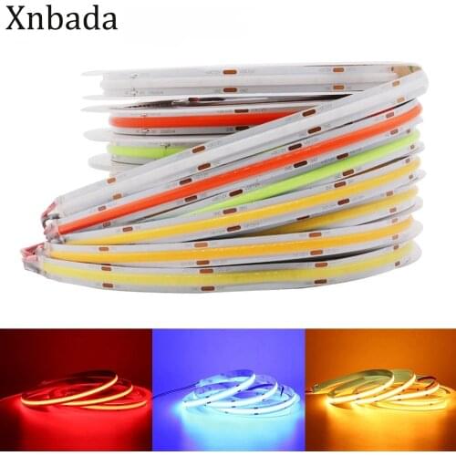 COB LED Strip Light High Density Flex LED Tape Light Dimmable FOB Linear Ribbon DC12V/24V Red Green Blue 3000K 4000K 6000K