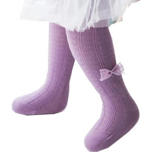 The Spring and Autumn the Children 's Wear Infant Lace Bow Children' s Big PP Pants Wind Cotton Knitted Pantyhose