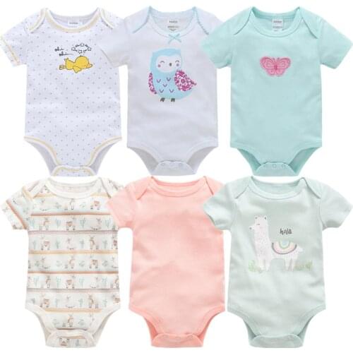 Roupas de bebe 2021 6PCS Newborn Baby Boy Bodysuits Summer 0-12M Unisex Infant Girl Onesies 100%Cotton Unicorn Baby Boy Clothes
