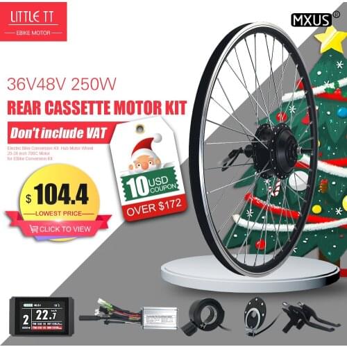 Ebike MXUS Brand Conversion Kit 36V 48V 250W Brushless Gear Rear Cassette Hub Motor Wheel For Electric Bike Conversion Kit