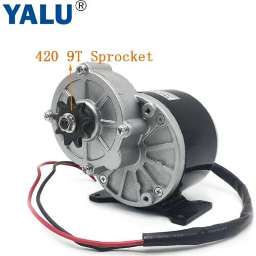 MY1016Z 12V-36V 250W 350W Electric motorcycle ATV E-scooter Geared Brush DC Motor with 420 Sprocket for Ebike Go-Kart Vehicle