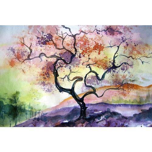 Colorful one tree world The wooden puzzle 1000 pieces ersion jigsaw puzzle white card adult childrens educational toys