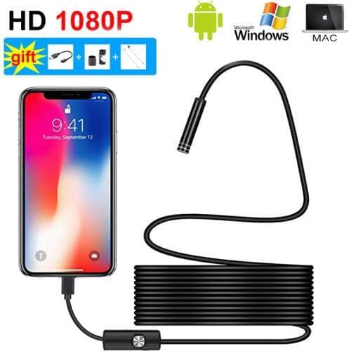 New 1080P HD Mini Android Camera Endoscope IP67 1920*1080 1m 2m 5m Micro USB Inspection Video Camera Snake Borescope Tube