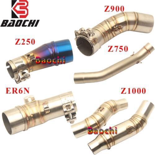 Motorcycle Exhaust Connect Link Pipe Mid Tube Escape Muffler Clamp for Kawasaki ER6N Z250 Z250SL Z1000 Z750 Z800 Z900 ZX10R ZX6R