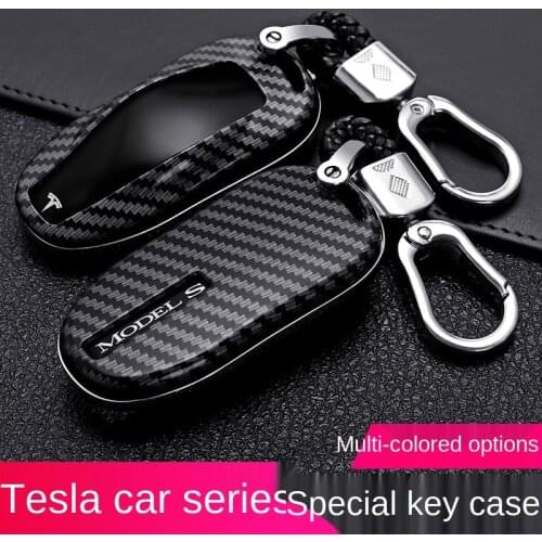 New ABS Carbon Fibe Car Remote Key Full Cover Case Shell For Tesla Model 3 Model S Model X Car Smart Key Accessories Holder bag