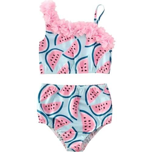 1-5Y Toddler Baby Kid Girls Flower Swimsuit Bikinis Set Summer Children Swimwear Bathing Suit Beachwear