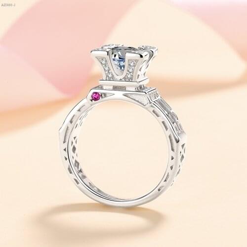 Passed Diamond Test Perfect Cut Moissanite Single Drill 1CT Perfect Wedding Ring 925 Sterling Silver Diamond Rings Jewelry Gift