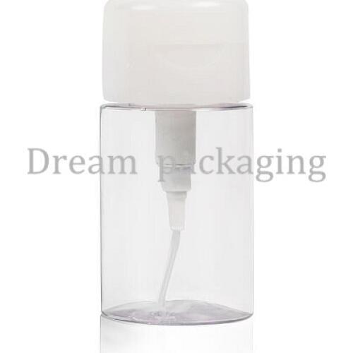 100ML Transparent Empty Pump Liquid Alcohol Press Nail Polish Remover Cleaner Bottle Dispenser Make Up Refillable Container