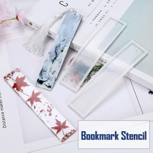 Rectangle Silicone Bookmark Resin Mold DIY Bookmark Mould Making Epoxy Silicone Jewelry DIY Craft Transparent Molde Gadget