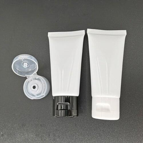 50pcs 30g white Small Packaging Contaniers Empty Plastic Cosmetic Lotion Emulsion Cream Soft Tubes with Screw Caps flip cap