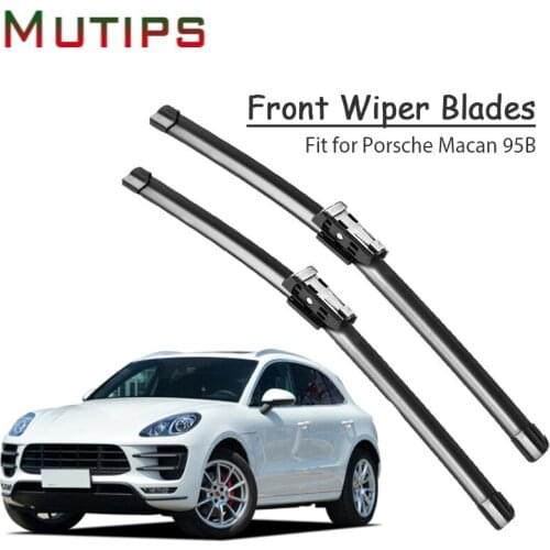 1Set Rubber Car Front Wiper Blade Kit For Porsche Macan 95B 2017 2016 2015 2014 Windscreen Insert Strip Original Accessories
