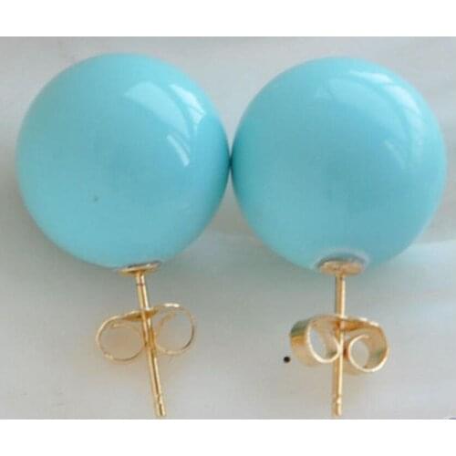 Wholesale price 16new ^^^^New style 12mm stone circular south sea shell PEARL STUD EARRING