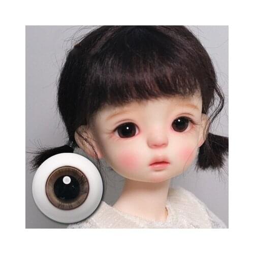 BJD doll eyes suitable for 1-4 1-6 size 12mm 14mm gray rice dumpling color cute glittering glass eyes Doll accessories