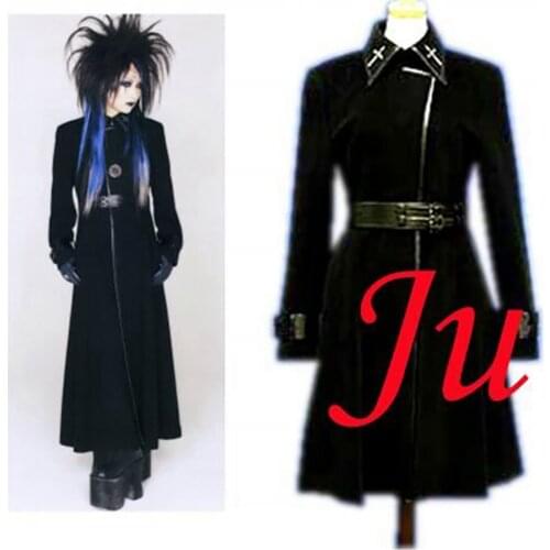 Visual J-rock Balck Wool Coat Gothic Punk Dress Cosplay Costume Tailor-made[CK416]