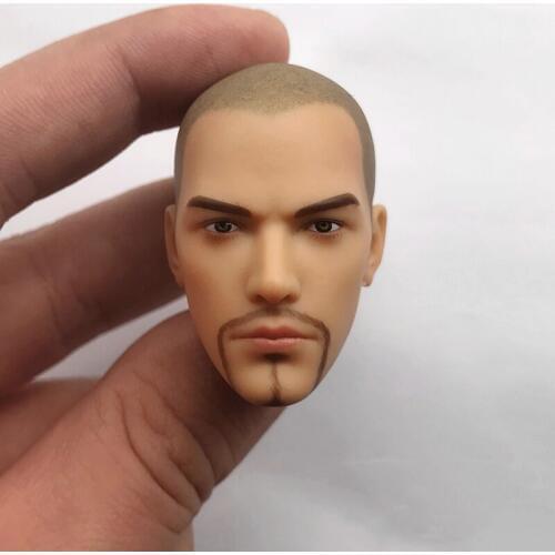 1/6 Scale Asura Saint Monk Head Sculpt Tang Monk Saint Bald Beard Version Head Carving for 12 inches Action Figure Accessories