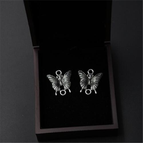 WKOUD 8pcs Silver Color Butterfly Flying Glamour Alloy Connectors for Bracelet Necklace DIY Jewelry Handmade makings A915