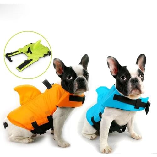 Summer Dog Life Vest Fashion Solid Color Pet Life Jacket Shark Fin Dog Clothes Dogs Swimwear Pets Swimming Suit