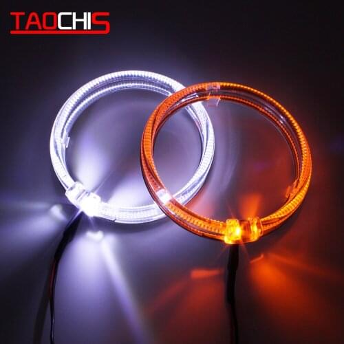 TAOCHIS 80mm and 95mm LED Ring Optical Guide Angel Eyes Head lamp Day Time Running Light DRL For Universal
