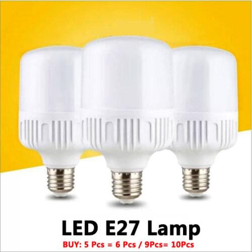LED Bulb Lamps E27 220V-240V Light Bulb Smart IC Power 5W 10W 15W 20W 30W 40W 50W High Brightness Lampada LED Bombillas