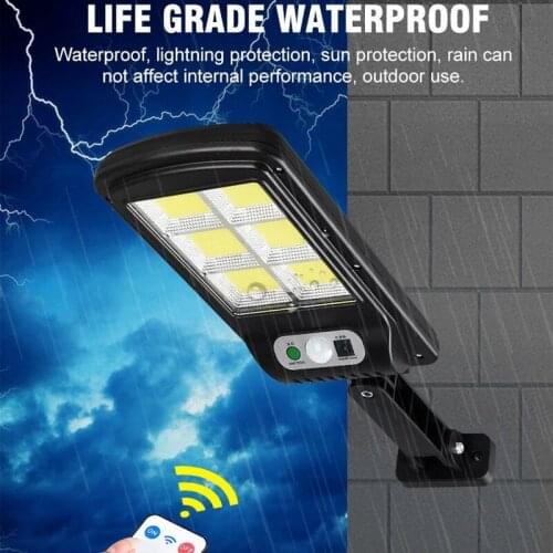 Solar Light Home Outdoor Solar Waterproof Street Light Garden Infrared Sensor 128 COB Motion Sensor Smart Remote Control Lights