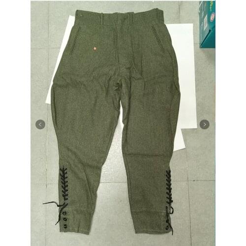 World War II German M36 Officer Field Grey-Green Woolen Uniform Trousers Pants Breeches