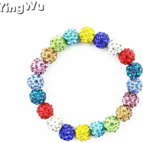 Yingwu Sparkling Top Quality Rhinestone Bracelets Bangles Jewelry 10MM Disco Ball Beads Austrian Crystals Women Bracelet